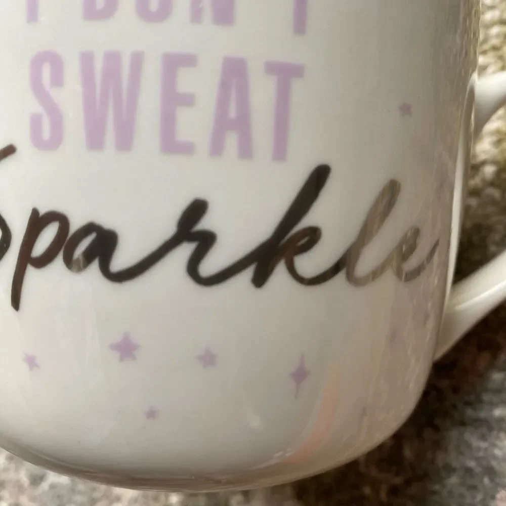 Opalhouse White Coffee Cup (I don’t Sweat I Sparkle)